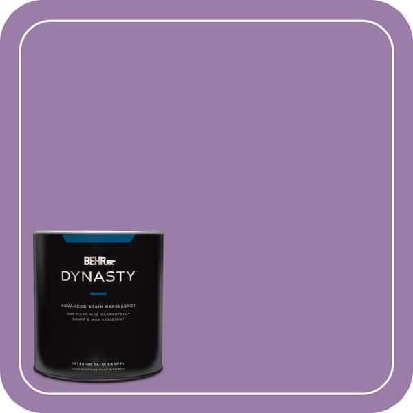 BEHR DYNASTY 1 qt. #MQ4-61 Lilac Intuition One-Coat Hide Satin Enamel Interior Stain-Blocking Paint & Primer
