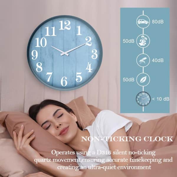 18 in. Outdoor Wall Clock Waterproof Blue 1-Piece TFL1474 - The
