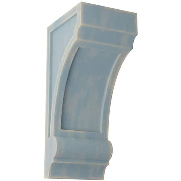 Ekena Millwork 4-3/4 in. x 12 in. x 6 in. Driftwood Blue Diane Recessed Wood Vintage Decor Corbel
