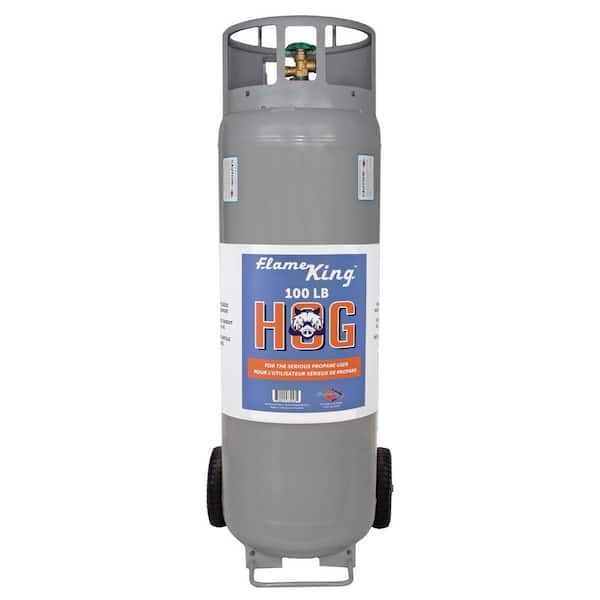 Flame King 100 lbs. Horizontal and Vertical HOG Propane Cylinder with Wheels