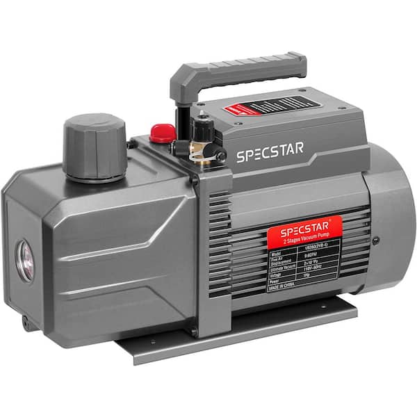 9.6 CFM 1 HP Dual-Stage Rotary Vane HVAC Air Vacuum Pump with Oil Bottle