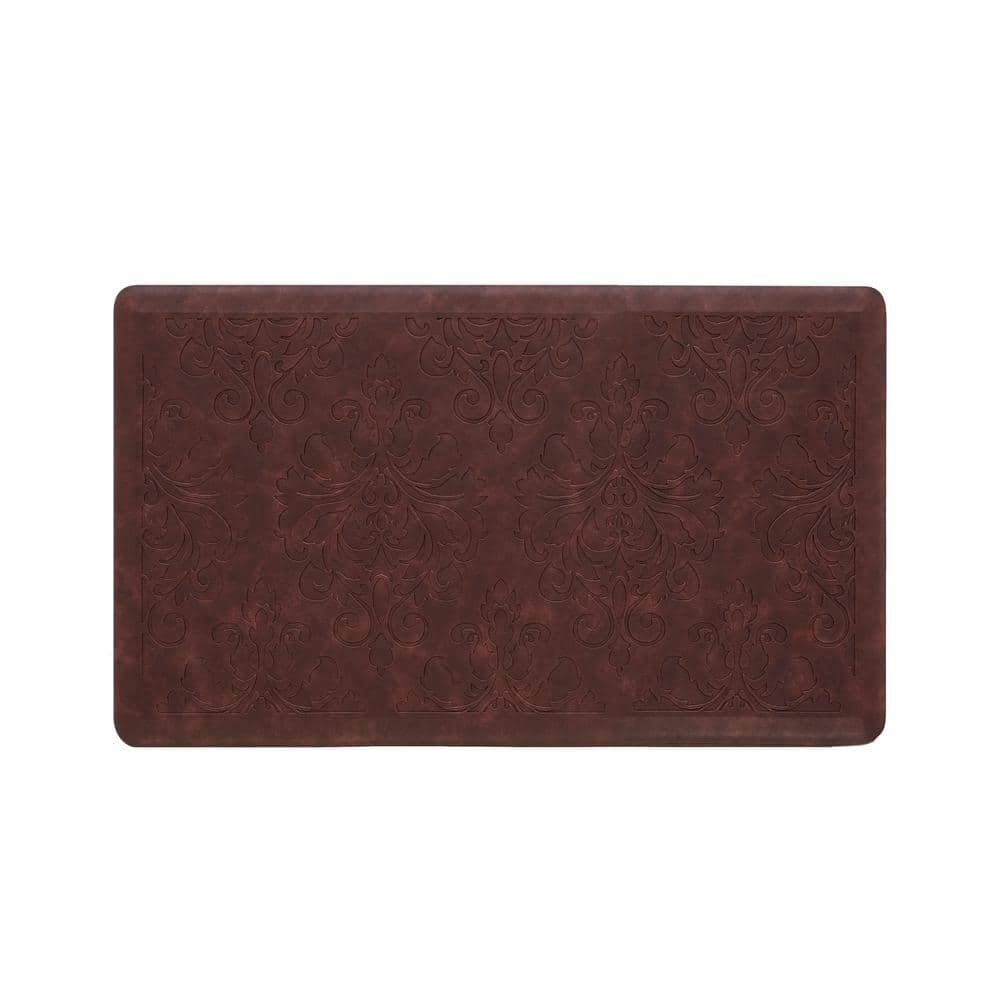 Marni Red Faux Leather Anti-Fatigue Kitchen Mat