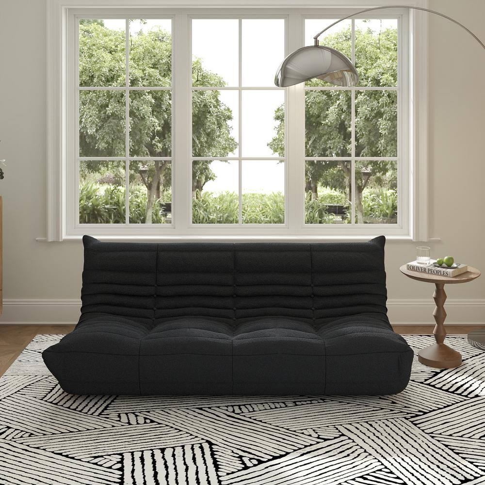 Magic Home Black Teddy Velvet Polyester Large 45-72 in. Fireside Lazy ...