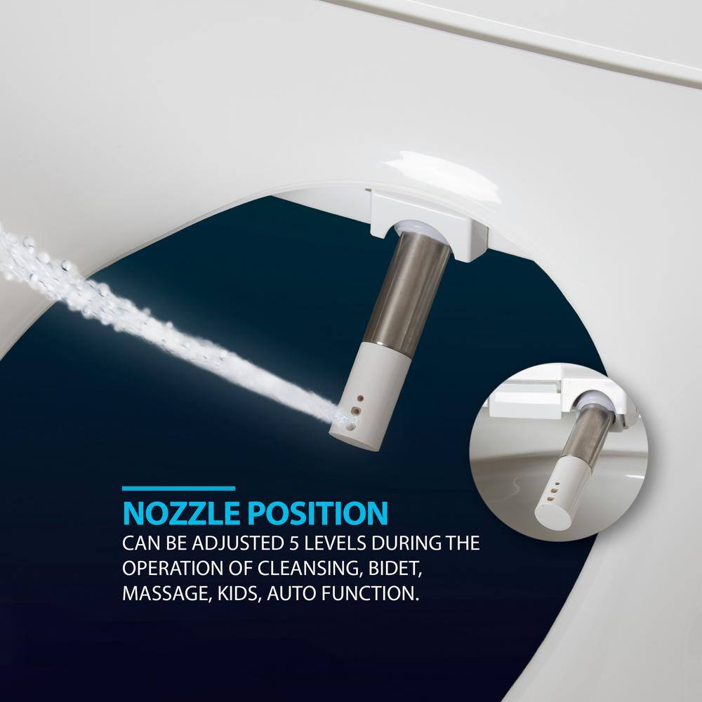 Hulife White Electric Bidet Seat with Heated Water and Air Dryer