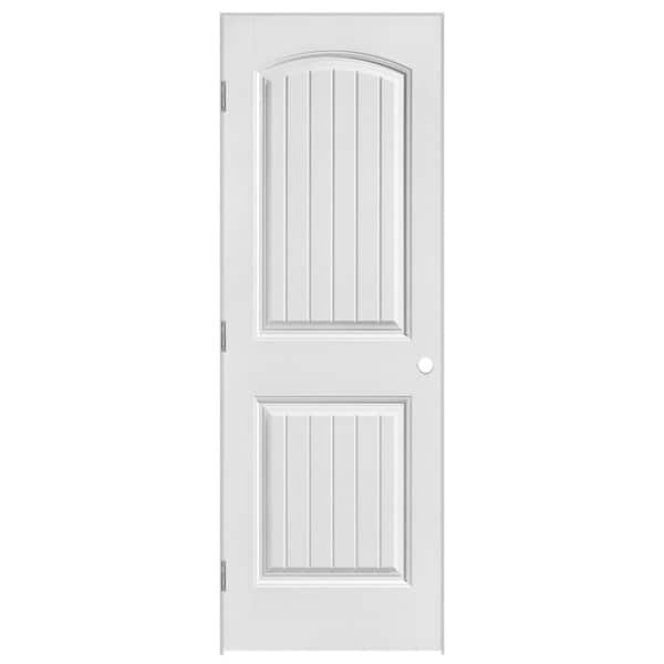 Masonite 30 in. x 80 in. 2 Panel Cheyenne Camber Top Plank Hollow-Core Smooth Primed Composite Single Prehung Interior Door