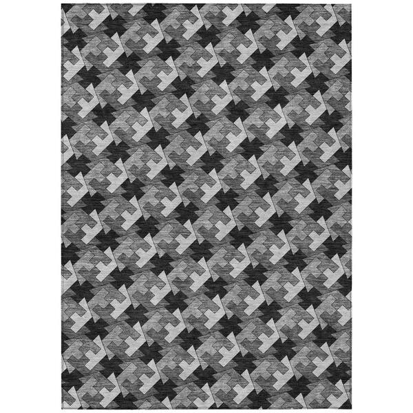 Chantille Machine Washable Indoor/Outdoor Abstract ACN2851 Black 3 ft. x 5 ft. Area Rug