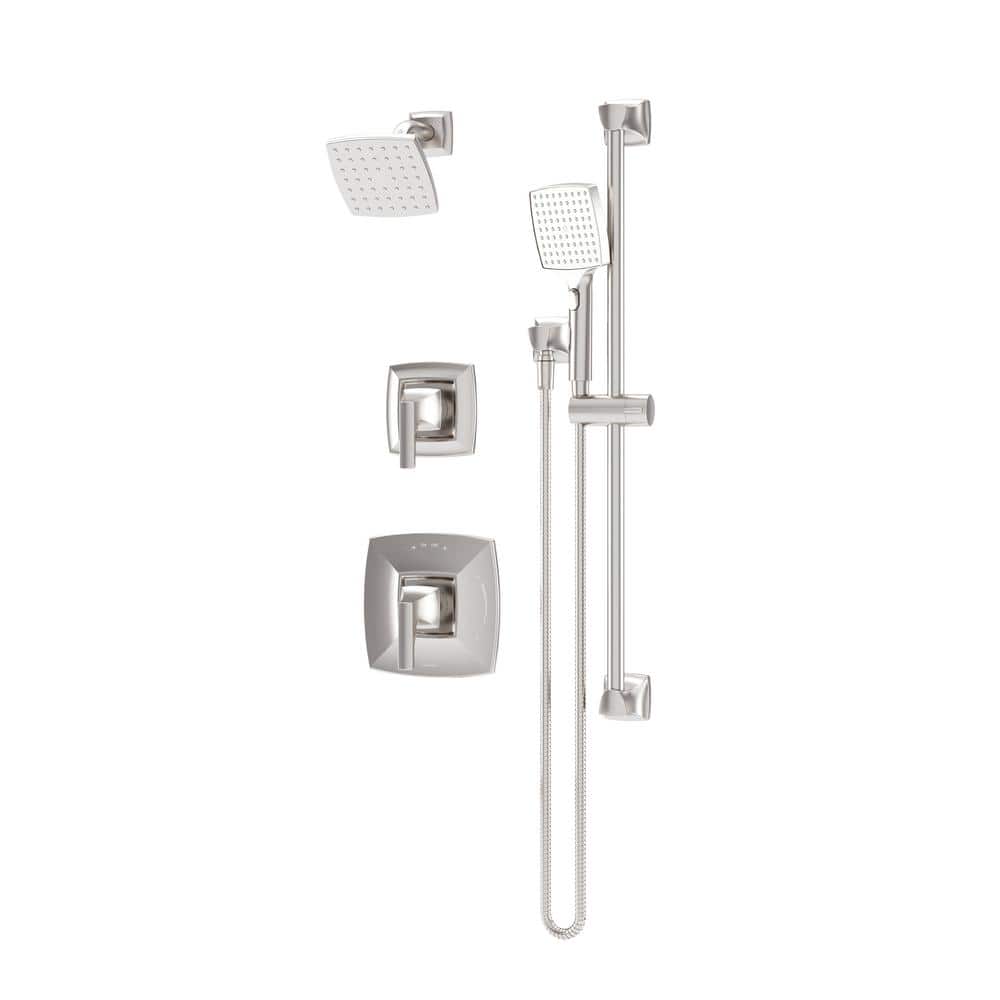 Oak Wall Mount 2-Handle 1-Spray Dual Fixed and Handheld Shower Head in Satin Nickel 1.5 GPM (Valve Not Included) price history on PriceWatchPro
