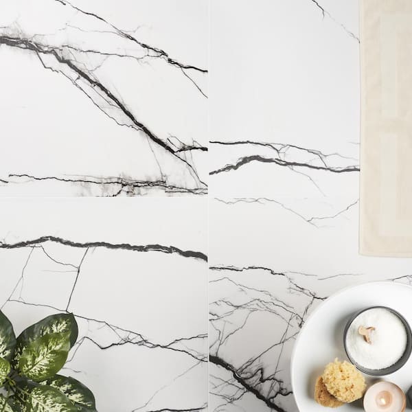 Magnus Breach 23.62 in. x 23.62 in. Matte Porcelain Marble Look Floor and Wall Tile (11.62 sq. ft./Case)