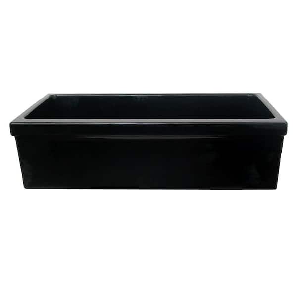 Whitehaus Collection Quatro Alcove Reversible Farmhouse Apron Front Fireclay 30 in. Single Bowl Kitchen Sink in Black