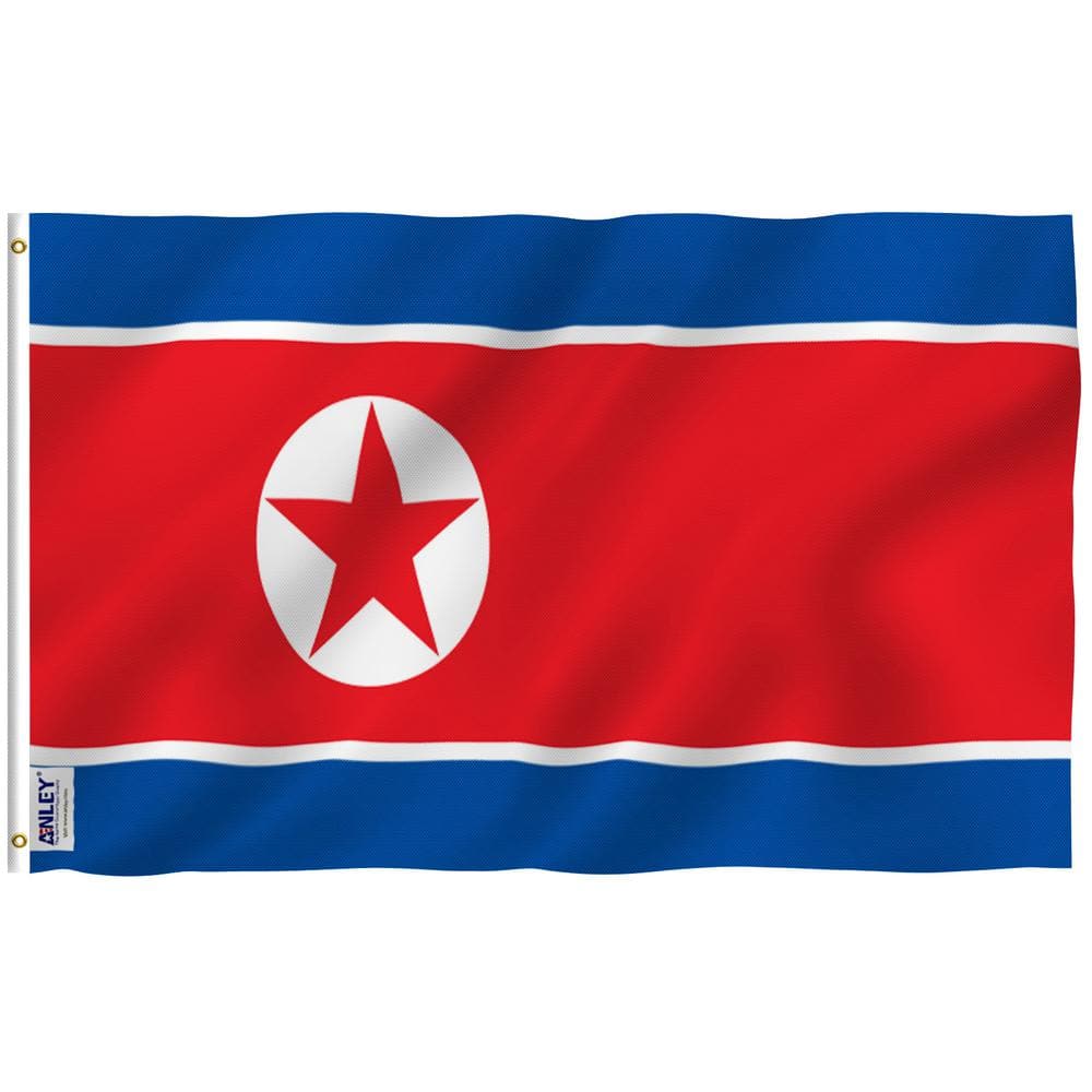 Fly Breeze 3 ft. x 5 ft. Polyester North Korea Flag 2-Sided Flags Banner wi
