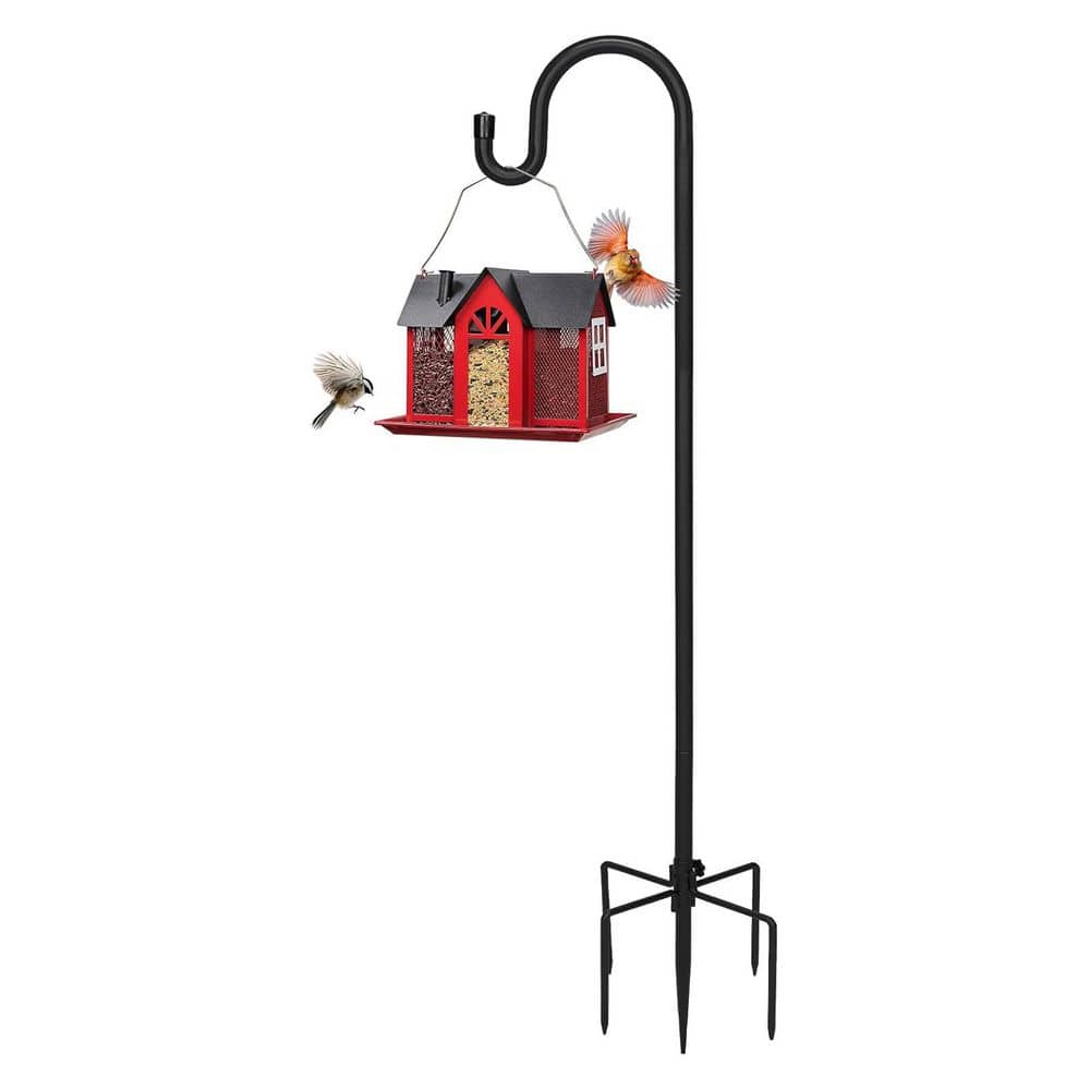 76 in. Black Metal Adjustable Shepherd Hook with 5 Prong Base for Garden, Bird Feeder Stand, Plant Baskets (1-Count) price history on PriceWatchPro
