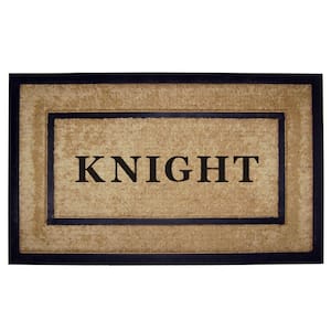 DirtBuster Single Picture Frame Black 22 in. x 36 in. Coir with Rubber Border Monogrammed H Door Mat