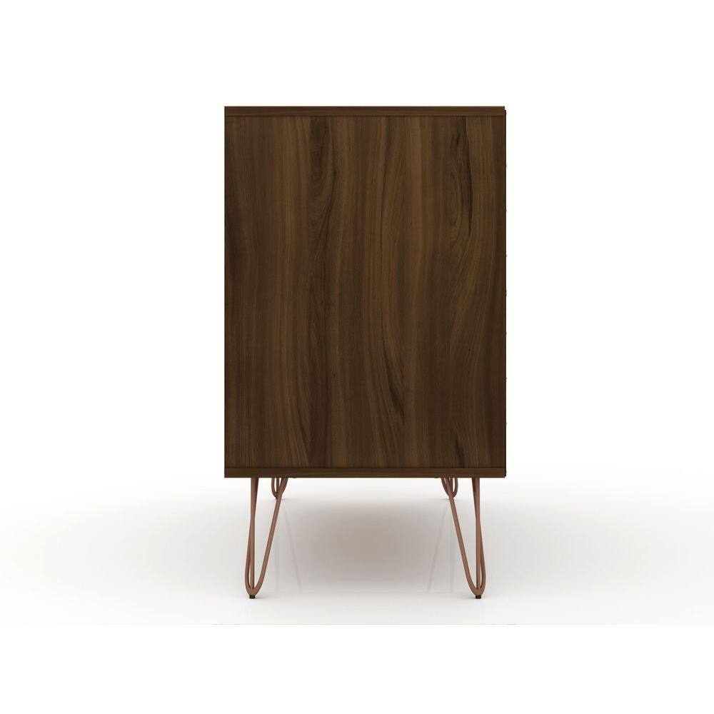 Mid-Century Modern 3-Drawer Horizontal Brown Dresser