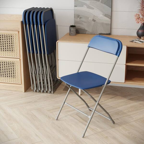 Blue plastic on sale folding chairs