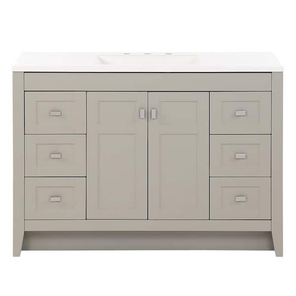 Bladen 49 in. Single Sink Gray Bath Vanity with White Cultured Marble Top (Assembled)