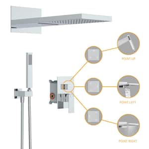 1-Spray Pattern Shower System Stainless Steel 22 in. Fixed Shower Head with Hand Shower with Chrome