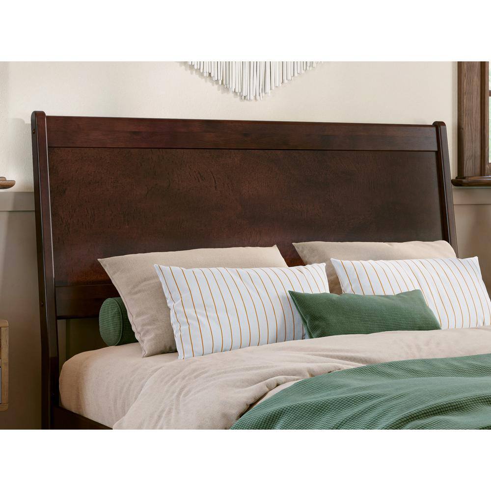 Casanova Dark Walnut Full Wood Platform Bed with Storage Drawers