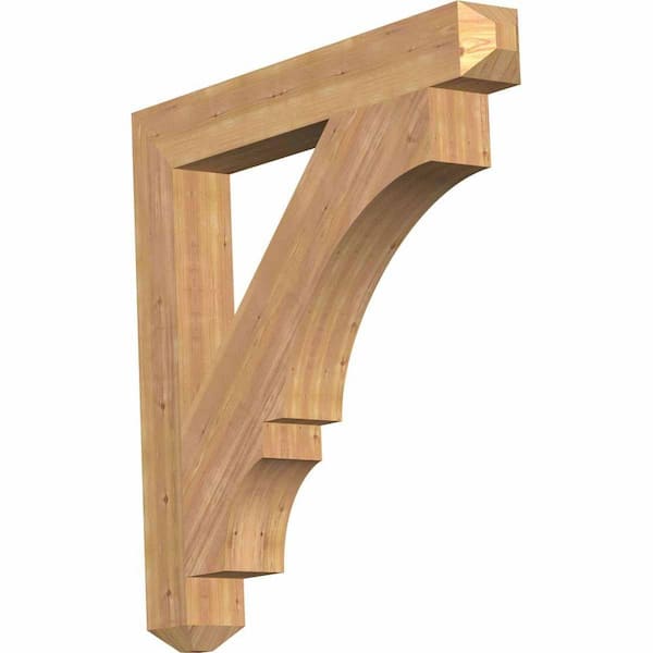 Ekena Millwork 5.5 in. x 44 in. x 44 in. Western Red Cedar Balboa Craftsman Smooth Bracket