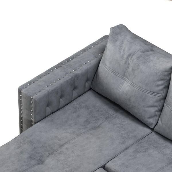 3 Seat Sectional Sofa Corner, Infinity Leather Corner Chaise Sofa With Storage