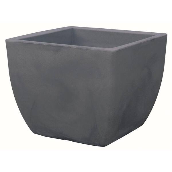 Marchioro 15.75 in. Dia Slate Curved Plastic Sides Planter Pot