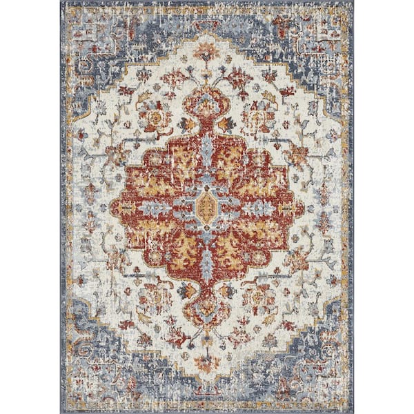 LOOMAKNOTI Alsbrooke Kapirah Cream 2 ft. x 3 ft. Oriental Polypropylene Area Rug