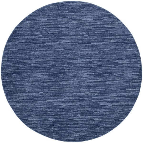 Blue 8 ft. x 8 ft. Woven Polypropylene Indoor/Outdoor Area Rug