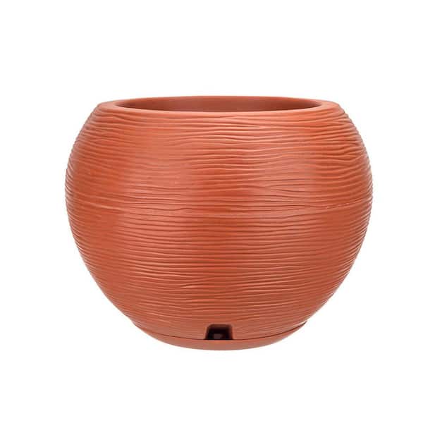 FLORIDIS Florence Medium Terracotta Plastic Resin Indoor and Outdoor Planter Bowl