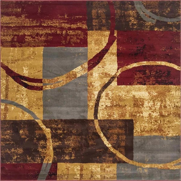Unique Loom Barista Kouillou Multi 9 ft. 10 in. x 9 ft. 10 in. Area Rug