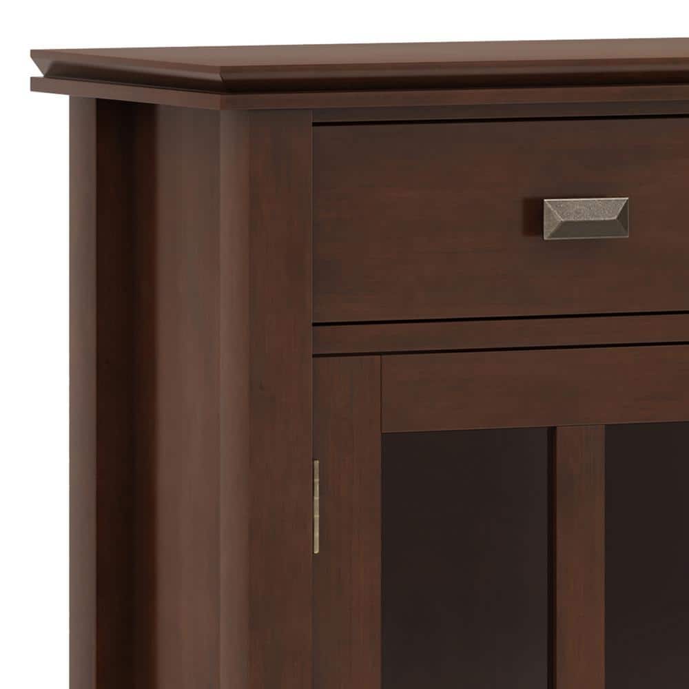Russet Brown Solid Wood Entryway Storage Cabinet with Adjustable Shelves