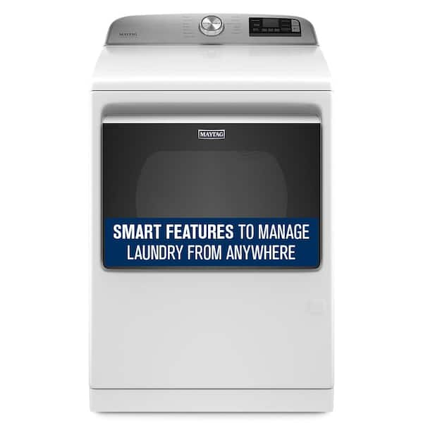 7.4 cu. ft. 120-Volt Smart Capable White Gas Vented Dryer with Steam and Hamper Door, ENERGY STAR