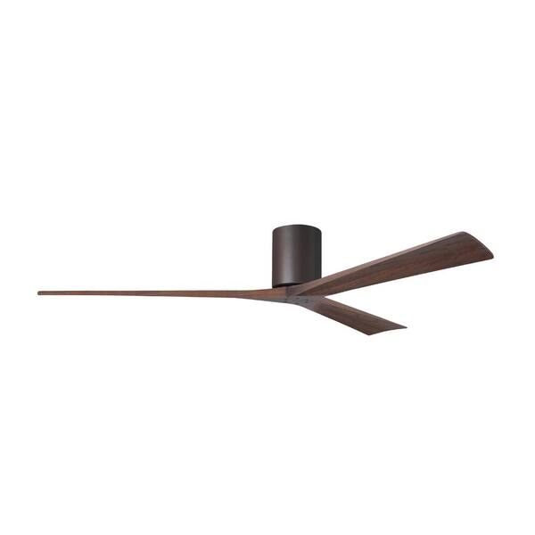 Matthews Fan Company Irene-H 52-in Textured Bronze Indoor/Outdoor Flush Mount Ceiling Fan with Remote (3-Blade)