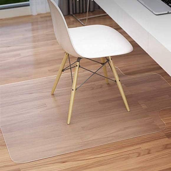 cadeninc 47.24 in. x 29.52 in. Clear PVC Office Chair Mat for Carpet or Hard Floor with Lip or Rectangle Shape