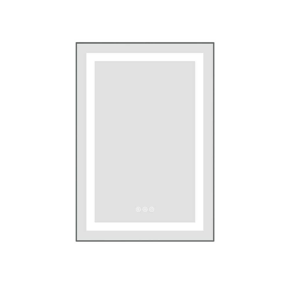 30 in. W x 20 in. H Rectangular Aluminum Frameless LED Anti-Fog Dimmable Wall Mount Bathroom Vanity Mirror in Gun Ash price history on PriceWatchPro