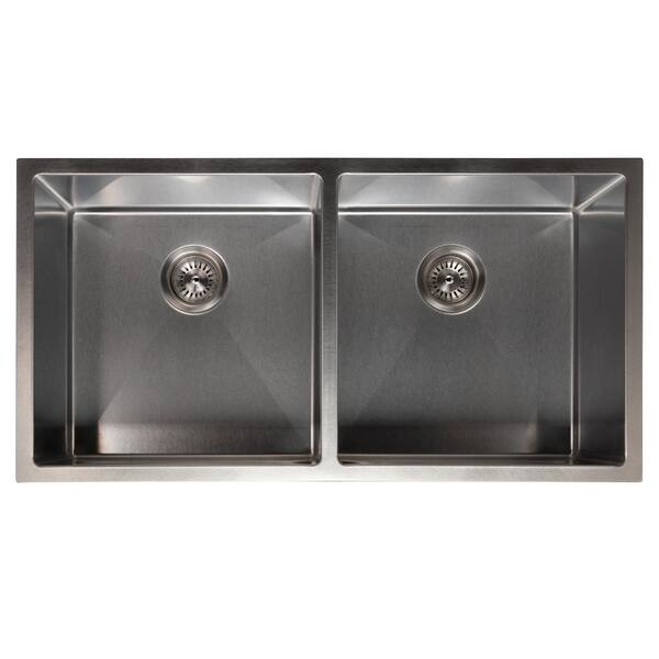 S.rion※ ZLINE Kitchen and Bath 36 in. Anton Undermount Double Bowl Satin