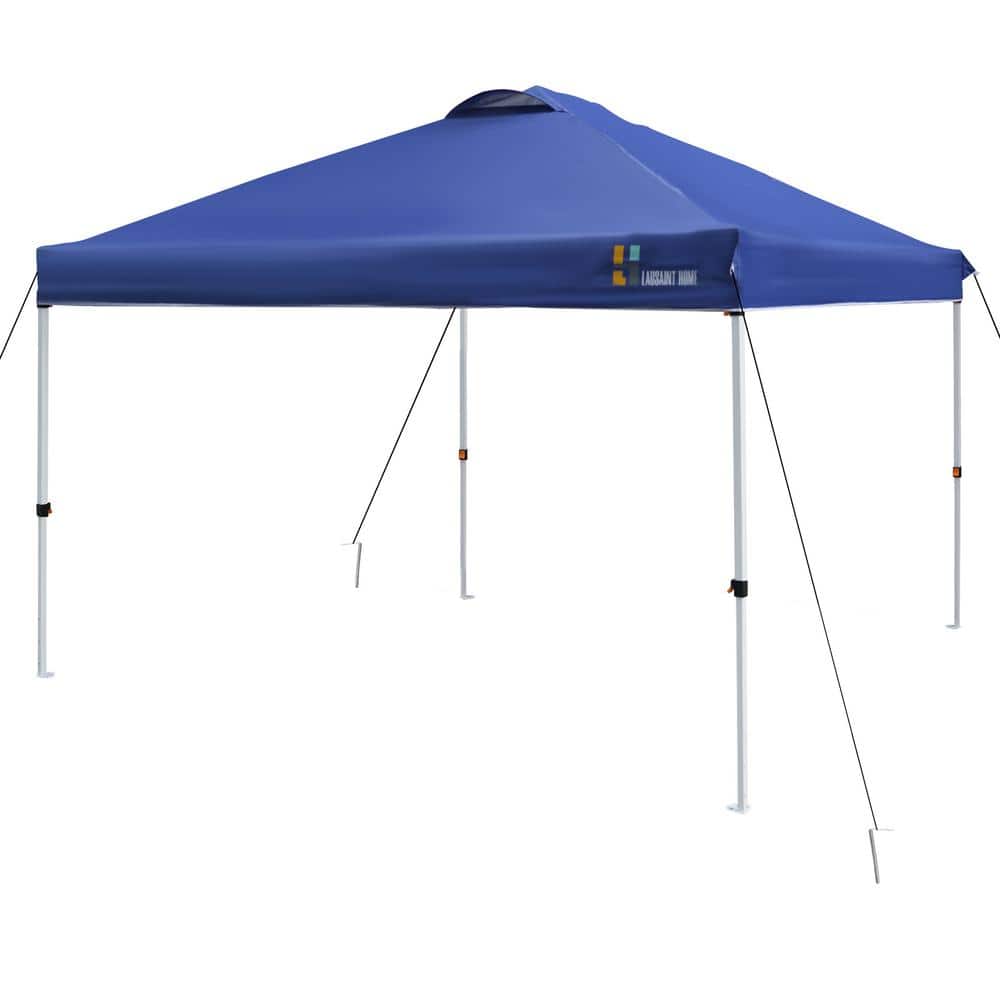 10 ft. x 10 ft. Blue Pop Up Canopy, Portable Folding Instant Canopy Tent wi