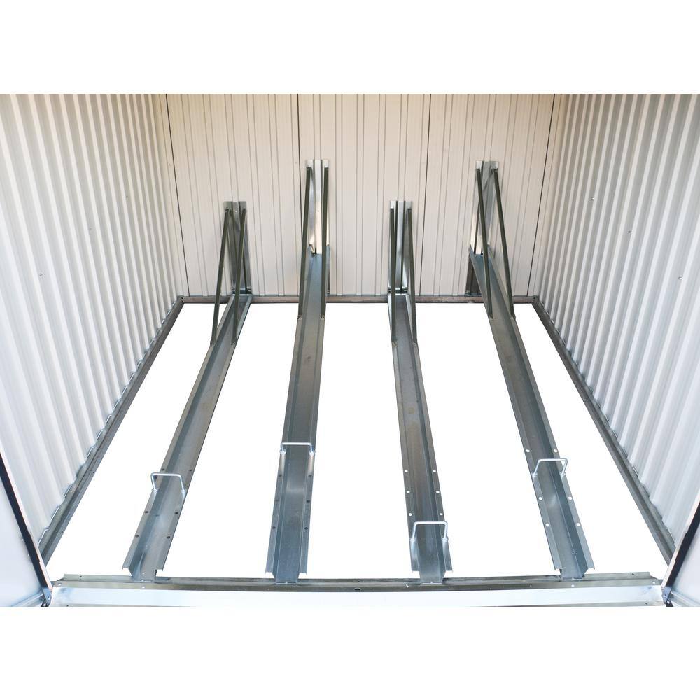 Anthracite and White Medium Metal Bicycle Storage Shed