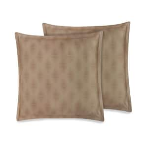 GOTS Certified 100% Organic Cotton Brown 2 in. Flange 26 in. x 26 in. Euro Sham (Set of 2)