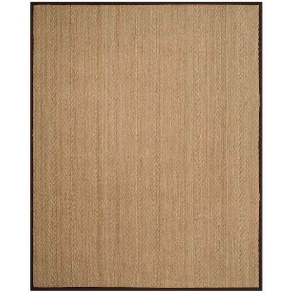 SAFAVIEH Natural Fiber Beige/Dark Brown 8 ft. x 10 ft. Border Area Rug