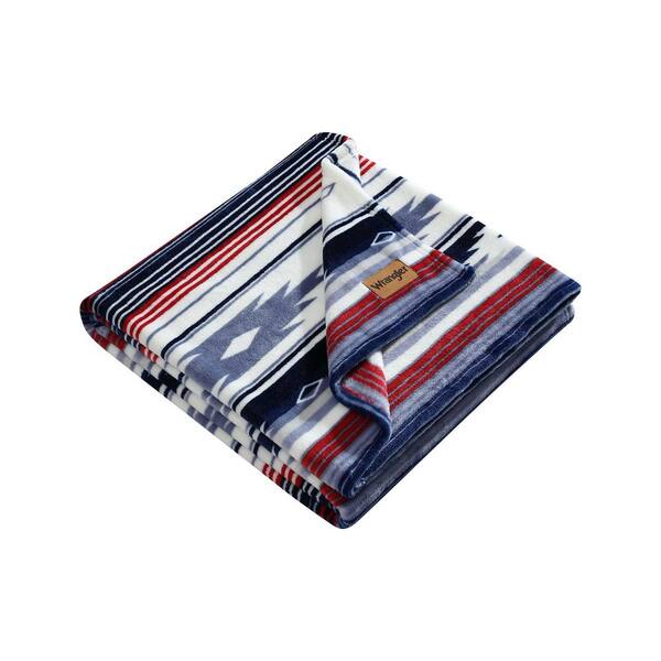 Wrangler Coyote Sands Blue/Red Ultra Soft Plush Fleece 50X70 Throw Blanket