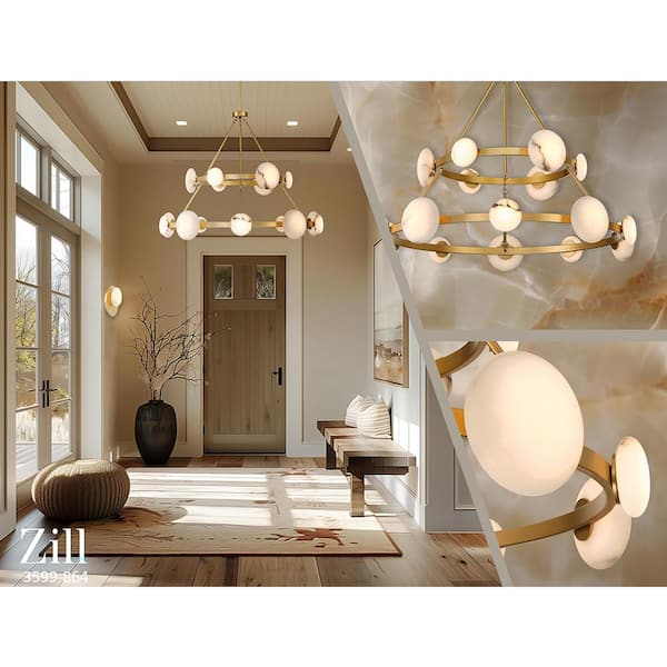 Minka Lavery Zill 12-Watt 1-Light Lily Gold Round Integrated LED
