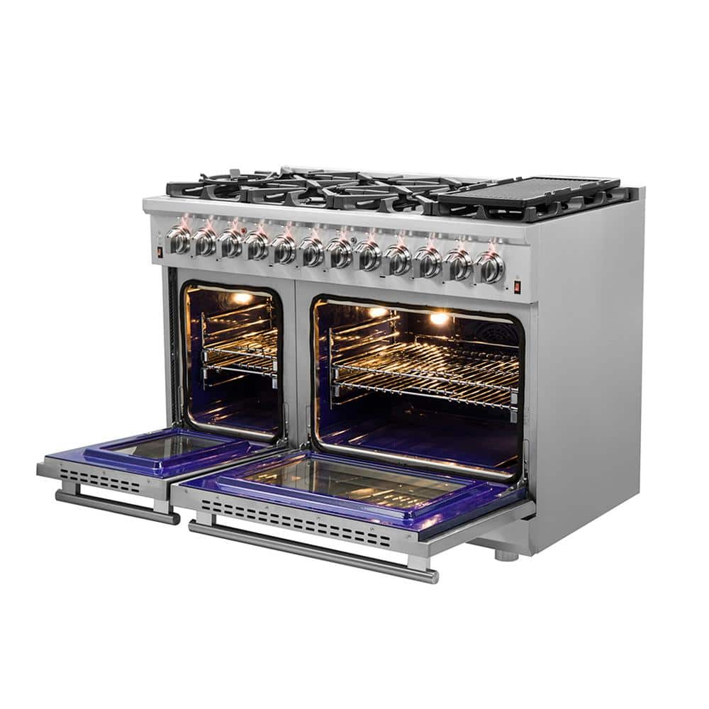 Massimo 48-inch Stainless Steel Dual Fuel Range with Griddle