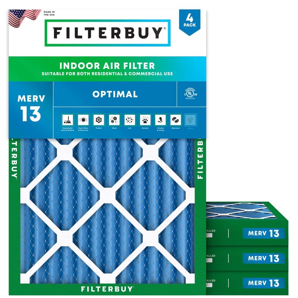21.5 in. x 23 in. x 2 in. MERV 13 (FPR 10) Health Defense Pleated HVAC AC Furnace Air Filters Replacement (4-Pack) price history on PriceWatchPro