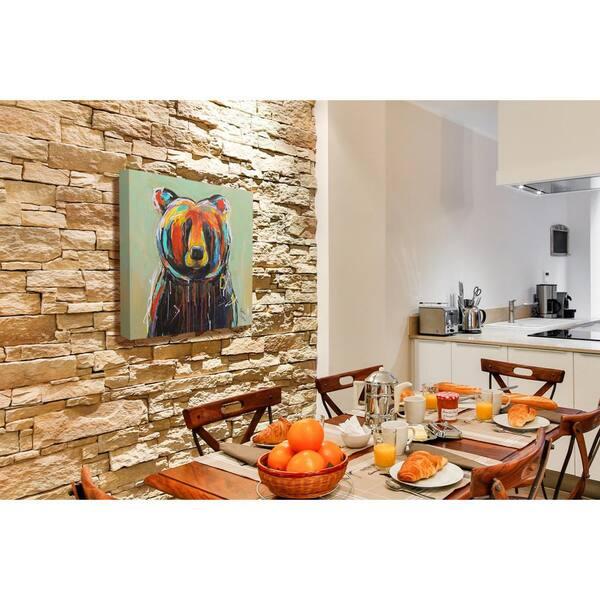 Stupell Abstract Watercolor Bear Canvas Wall Art Design By Walker Noble - 36 X 36