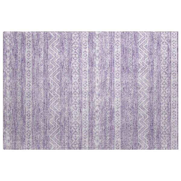 Dream Shag Premium Machine Washable Abstract ADS803 Purple 2 ft. x 3 ft. Accent Rug