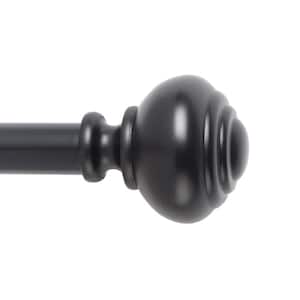 Taylor 36 in. x 72 in. Easy-Install Optional No Tools Adjustable 1 in. Single Rod Kit in Black with Knob Finials