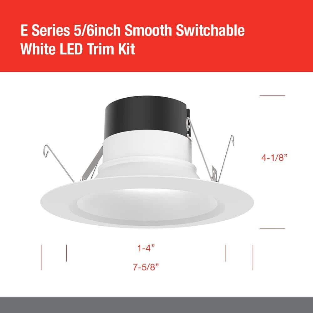 7.625'' White Aluminum LED Retrofit Recessed Lighting Kit