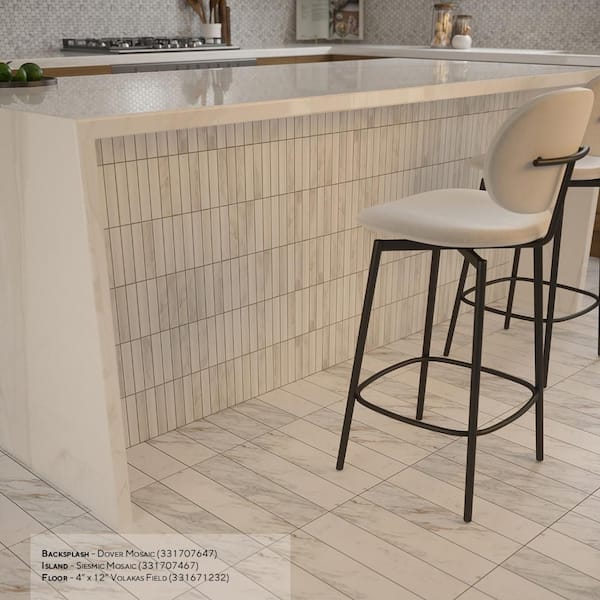 Jeffrey Court Seismic Volakas White 11.625 in. x 12.375 in