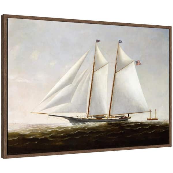 Sylvie "Charles S Raleigh Yacht" by The Smithsonian American Art Museum Boat Framed Canvas Art Print 23 in. x 33 in.