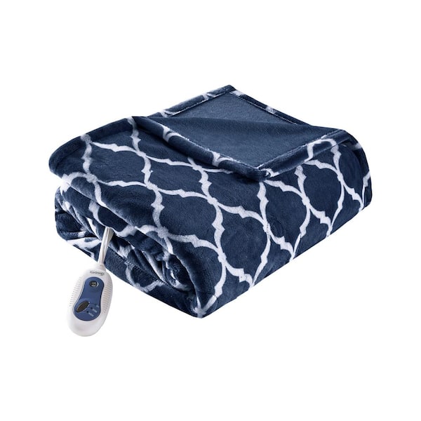Heated Ogee Indigo 60 in. x 70 in. Throw