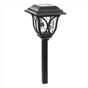 6-Light Black Solar LED Outdoor Post Light 8 Lumens Square Cage